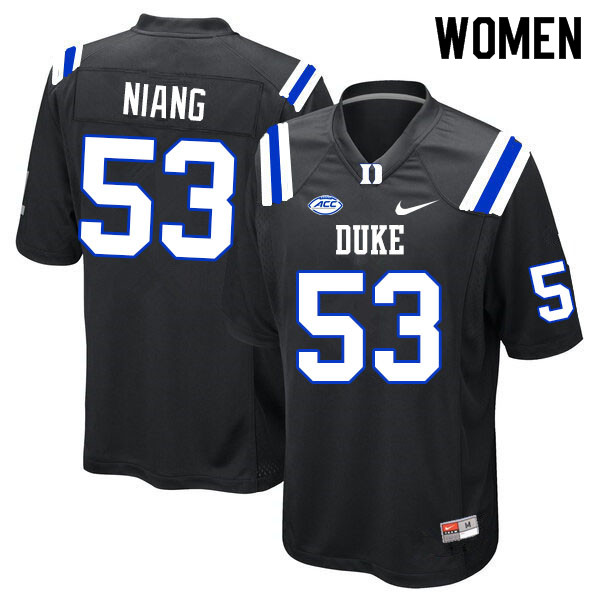 Women #53 Ethan Niang Duke Blue Devils College Football Jerseys Sale-Black